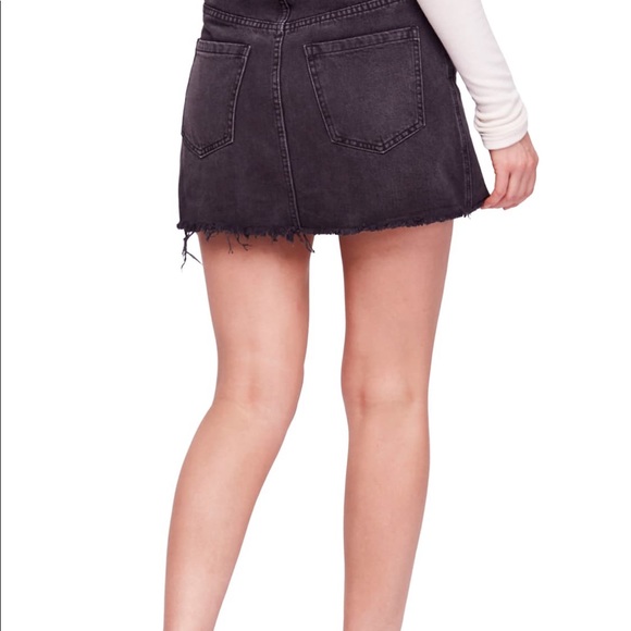 Free People Zip Up Denim Mini Skirt - Picture 2 of 5